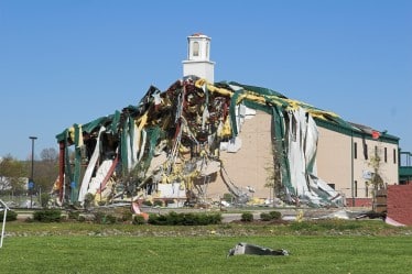 Commercial storm damage clean up