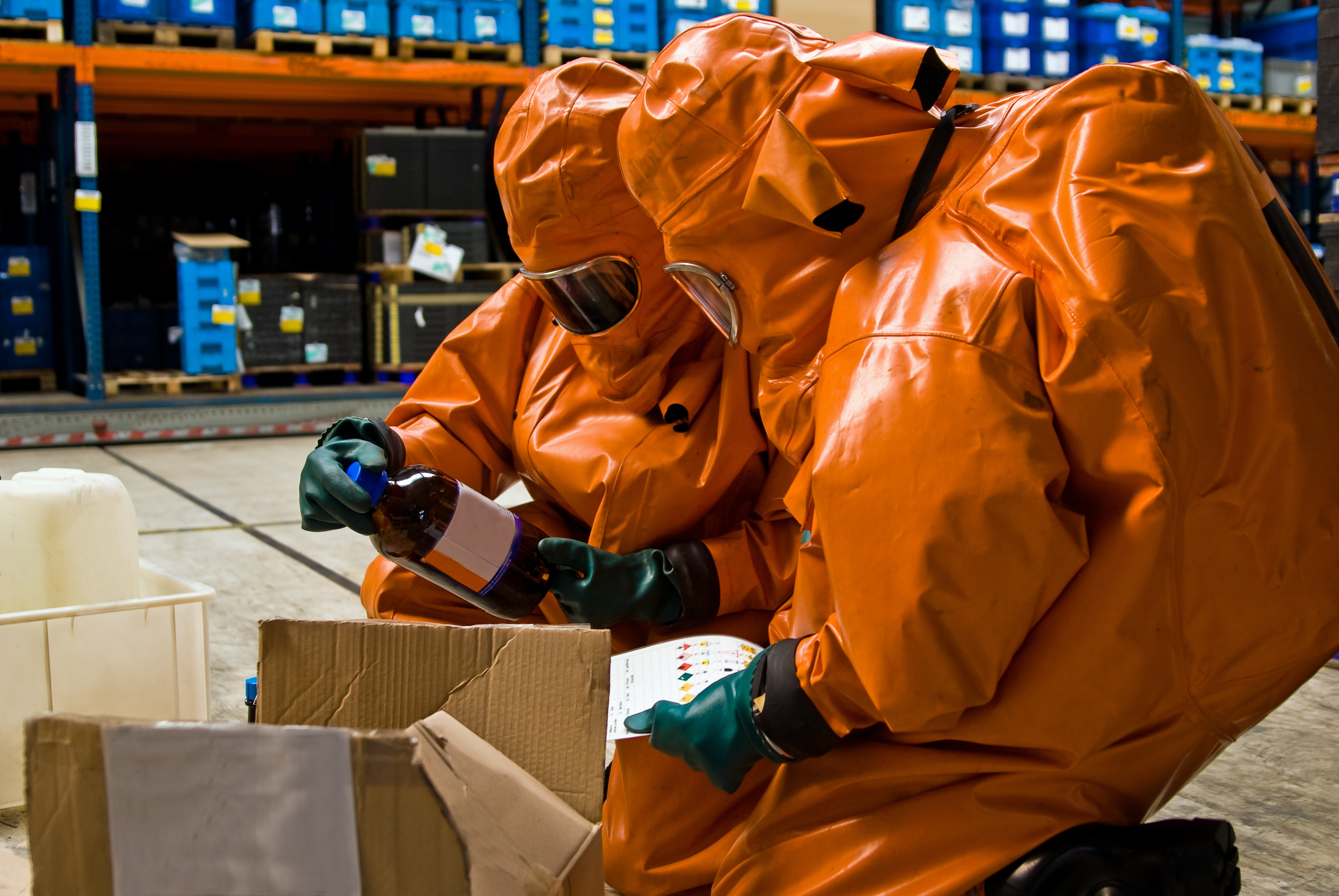 Decontamination company workers