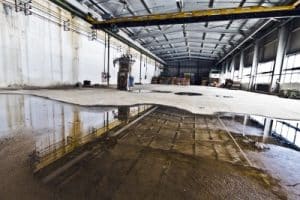 flood damage in warehouse