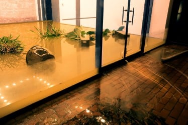water damage in commercial building